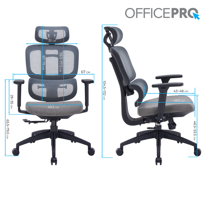 Крісло офісне OfficePro Skyline OC580-B-DG-DG