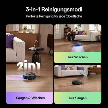 Робот-пилосос Vexilar W15 з функцією миття підлоги, бездротовий, 10000Pa, LiDAR-навігація, 180 хвилин роботи, керування через додаток та голосовий помічник