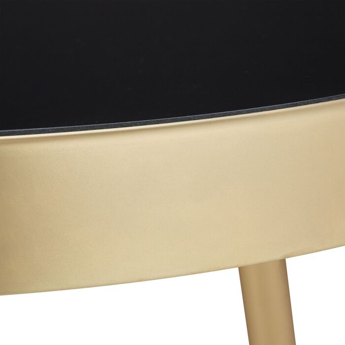 Relaxdays Бічний столик-табуретка Чорний/Золотий