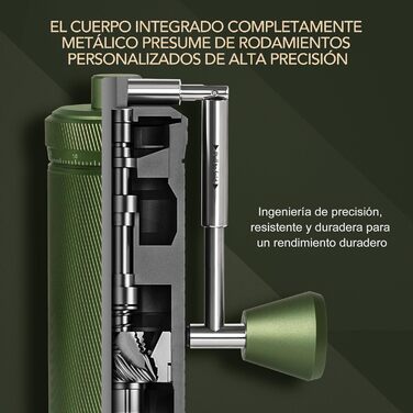 Ручна кавомолка TIMEMORE Chestnut з металевим корпусом, шліф Kegelschliff S2C, для еспресо та френч-пресу, чорна