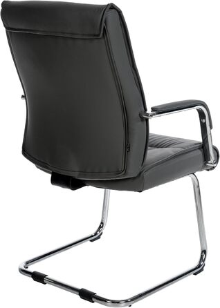 Стілець офісний Sievert з м'якою спинкою та оббивкою зі штучної шкіри, сірий | Конференційний стілець з підлокітниками
