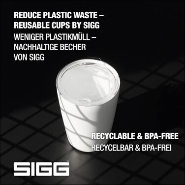 Кружка SIGG Neso Pure Ceram з кришкою Tritan, нержавіюча сталь 18/8, 0.3L/0.4L, миється в посудомийній машині, BPA-free
