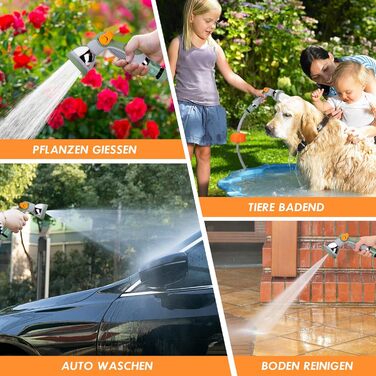 Висувна касета для шланга на стіну, шланг +2м, садовий шланг з пістолетом для поливу, система повільного відмотування, фіксація шланга на будь-якій довжині, поворотна кріплення 180°, (38M)