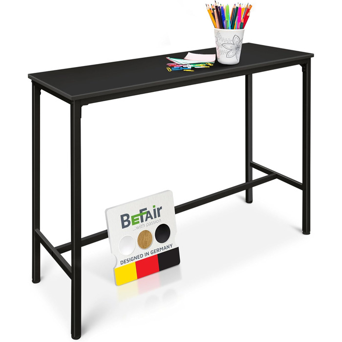 Барний стіл BeFair з дуба та білого кольору, 120x40x100 см, індустріальний стиль, з підніжкою