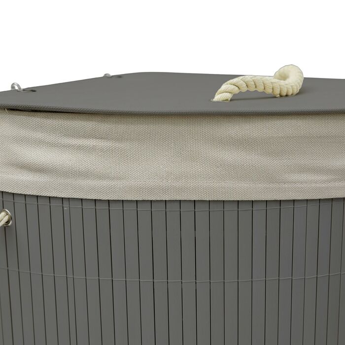 Кошик для білизни кутовий з бамбука Relaxdays з кришкою