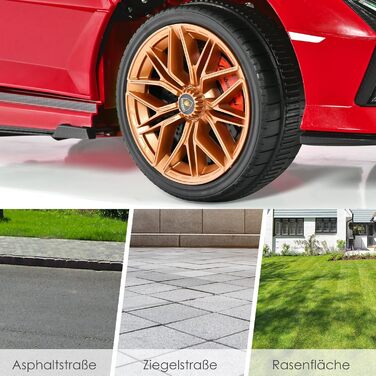 Дитячий електромобіль Lamborghini COSTWAY 12V з пультом, MP3, радіо, LED-фарами, для дітей 3-8 років, червоний