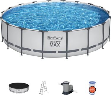 Каркасний басейн Steel Pro, комплект з фільтруючим насосом та аксесуарами, 457 x 122 см, (549x122 см, синій)