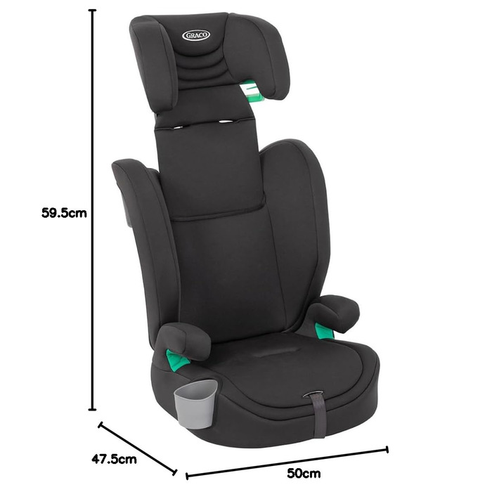 Автокрісло Graco Eldura™ R129 для дітей 15 місяців - 12 років (76-150 см), чорний колір, захист від бічного удару