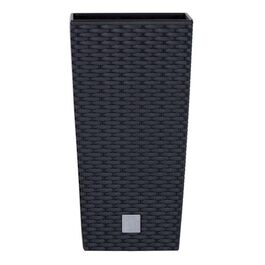 Пластиковий горщик Prosperplast з ротангу, 26.5 x 26.5 x 50 см, антрацит, для дому та саду