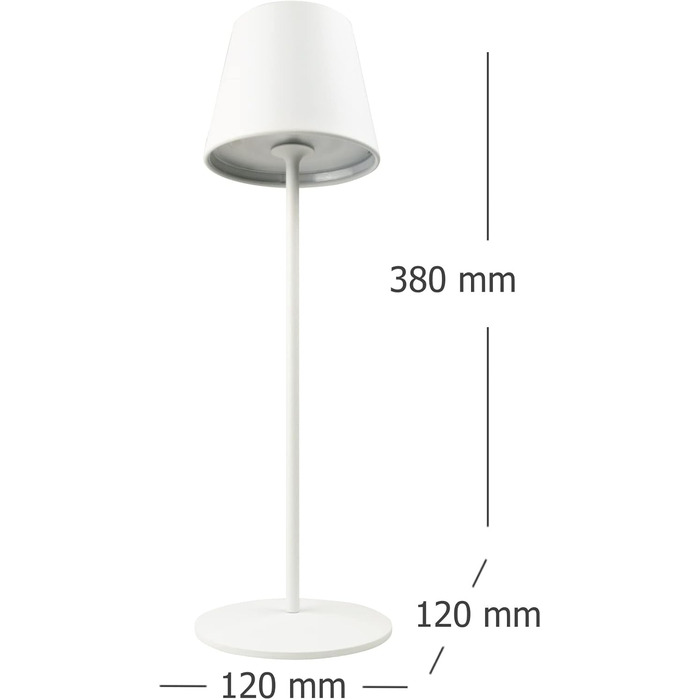 Торшер SCHWAIGER OTL200: LED-лампа, нічник, садовий світильник, RGB, сенсорне керування, акумулятор, диммування, тепле світло, IP44 (білий)
