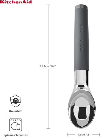 Прес для часнику KitchenAid Softgrip сірий (вугільний), з дозатором для льоду