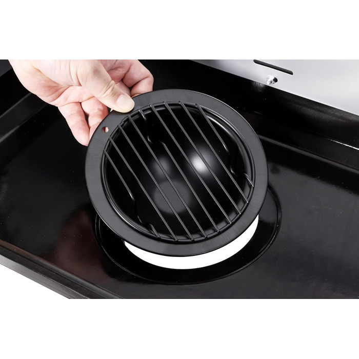 Гриль вугільний на коліщатках ARO, сталь/дерево, 2 решітки, 2 полиці, зелений