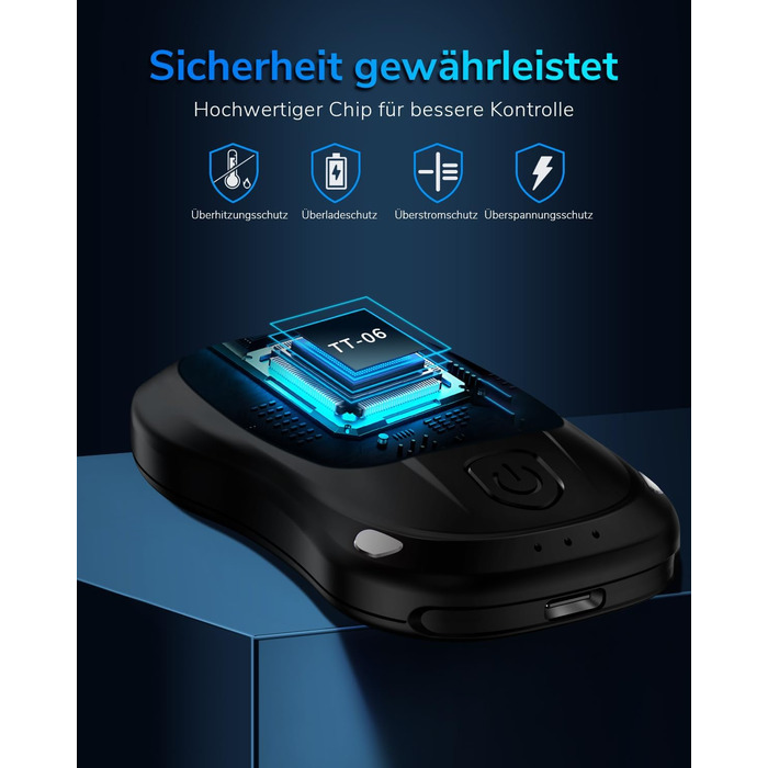 Електричний нагрівач для рук, перезаряджуваний, USB, 2 шт. (блакитний)