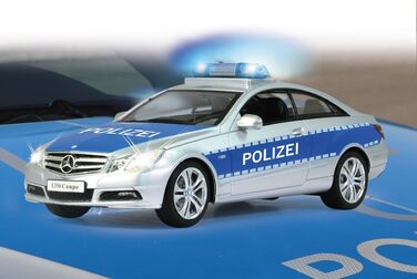 Модель Mercedes-Benz E350 Coupe Polizei 1:16 JAMARA 410023, 2.4GHz, срібно-синій – поліцейська сирена, сигналізація, світлові ефекти