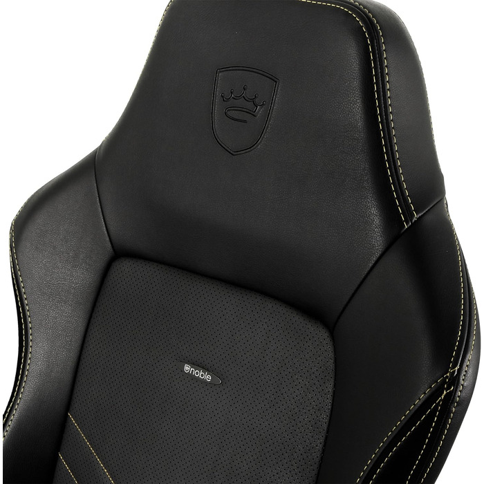 Noblechairs HERO: ігровий крісло, офісне крісло, крісло для роботи - PU-шкіра, чорний/золотий