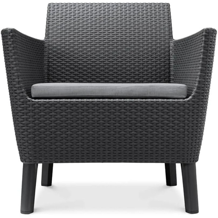 Садовий набір Allibert Salemo WS 2-місний, вуличний комплект меблів графітового кольору