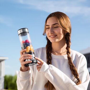 Портативний блендер Cecotec Power Titanium 300 EasyGo: 350W, подрібнює лід, 4 леза з титановим покриттям, 2 кухоль та 2 кришки