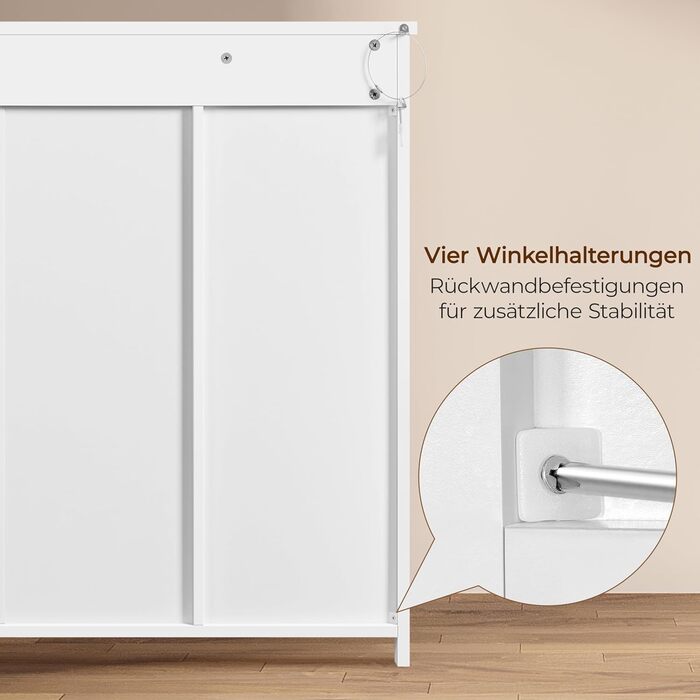 Шафа для ванної кімнати Yaheetech з 4 висувними ящиками та 2 дверцятами, тумбочка для ванної кімнати, шафа для підлоги, з регульованою полицею, для ванної кімнати, вітальні, коридору, кухні, білий, 81 × 30 × 83 см