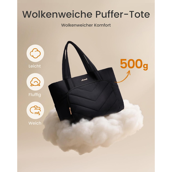 LOVEVOOK Сумка-шопер для жінок, велика, легка, торбинка-шопер, 15.6