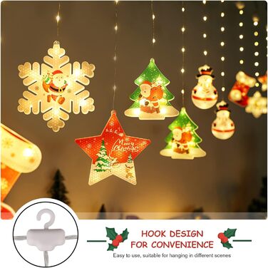 Льоново-новорічна гірлянда на вікна BLOOMWIN - 120 LED, 8 режимів, тепле біле світло, USB, 3D мотив