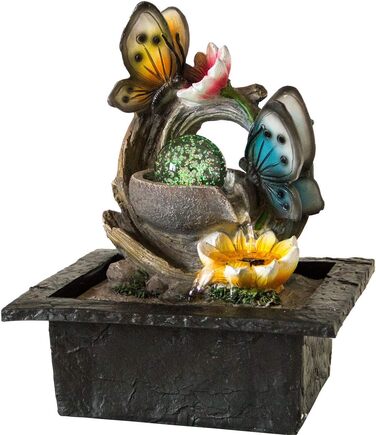 Керамічний фонтанчик для дому з мотивом метелика, настільний фонтан з насосом та обертовою кулею, водяний фонтан