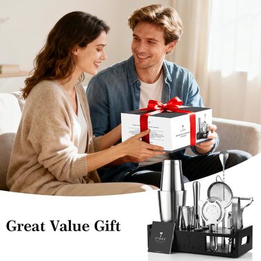 Набір для коктейлів 15 предметів: шейкер бостонський, джигер, сито, відкривачка, ложка для коктейлів - Барменський набір для приготування коктейлів