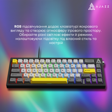 Дротова механічна клавіатура Ajazz AK650 Moon Yellow switches Gray White Yellow (AK650-MY-GWY)