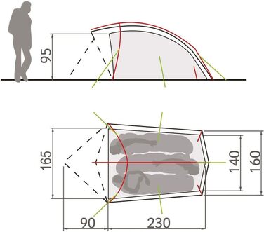 Місний намет Vaude Taurus 3P (один розмір, бакай), 3-
