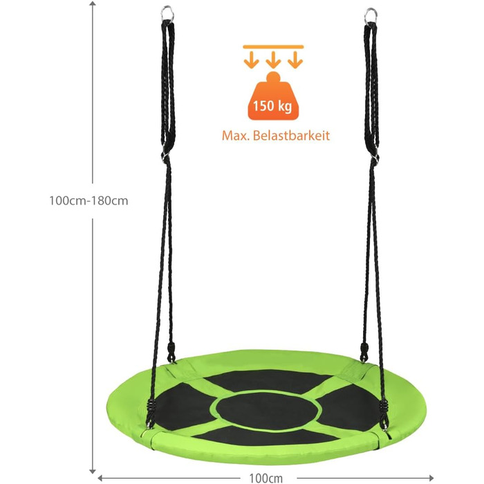 Шоукель DREAMADE для саду: регульована висота, φ100 см, до 150 кг, для дітей та дорослих (зелений)