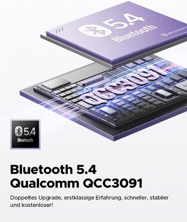 Навушники SoundPEATS Air5 Bluetooth 5.4, Hi-Res/aptX, 13-міліметровий динамік, 30-годинний час відтворення, чорний