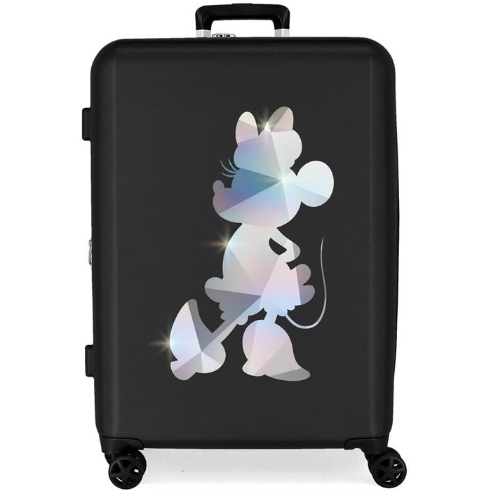 Валіза Disney 100 Special Shine Mickey Medium валіза чорна 48x70x26 см Жорсткий ABS Інтегрований замок TSA 81L 3.98 кг 4 подвійні колеса (середня валіза, Мінні)