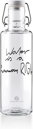 Л Вода це право людини Скляна пляшка для пиття Екологічно чиста, без пластику, кліматично нейтральна, 0,6