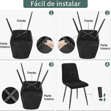 Набір обідніх стільців, 6 шт., з м'яким сидінням, з льонової тканини та чорними металевими ніжками, смугастий дизайн, для вітальні, кухні, спальні, ресепшн