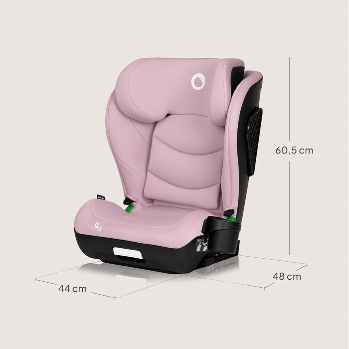 Автокрісло Lionelo NEAL I-Size, група 2/3, 100-150 см, 3-12 років, ISOFIX, регульована підголовник, бічні захисти, підлокітники, стандарт R129