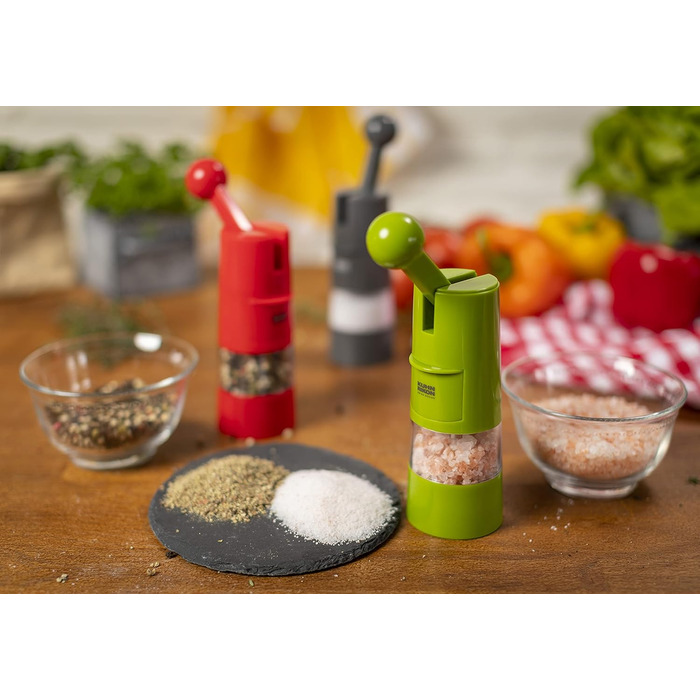 Мельниця для солі та перцю Kuhn Rikon Ratchet Grinder, сіра, ручна, з регульованим керамічним млинком