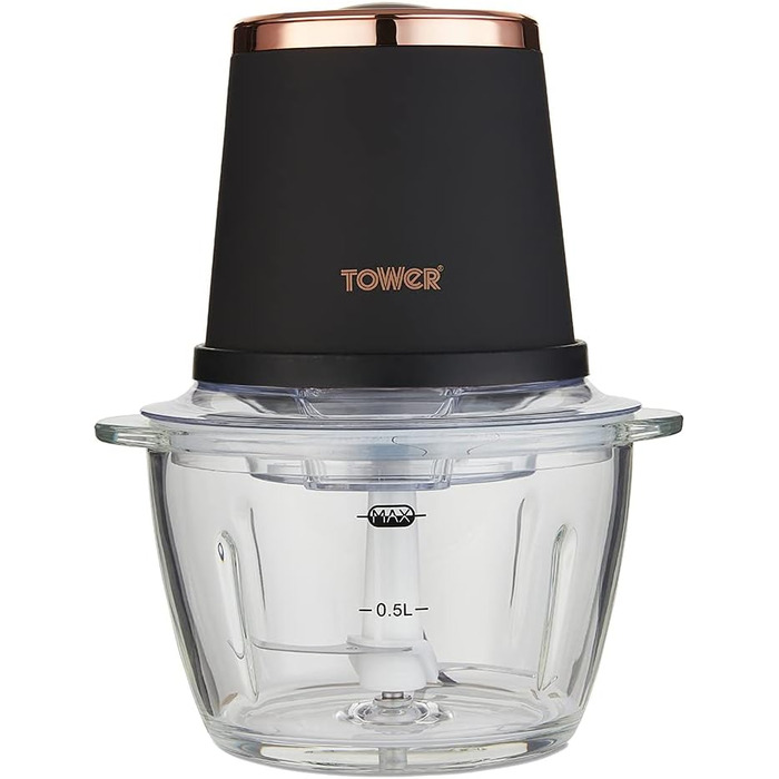 Подрібнювач для салату Tower Cavaletto T12058MNB, 1 л, 350 Вт, Midnigh Blue & Roségold (Чорний та Рожево-золотий)