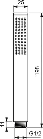 Ручний душ Ideal Standard BC774AA Idealrain Atelier, штанга (Silver Storm)