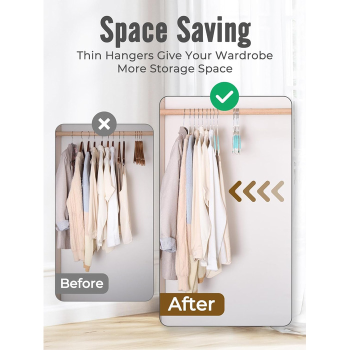 50 шт. Плечі для одягу з пластику HOUSE DAY - неслизькі, обертаються на 360°, економія місця, міцні, чорний гумовий стрижень (білі та чорні)