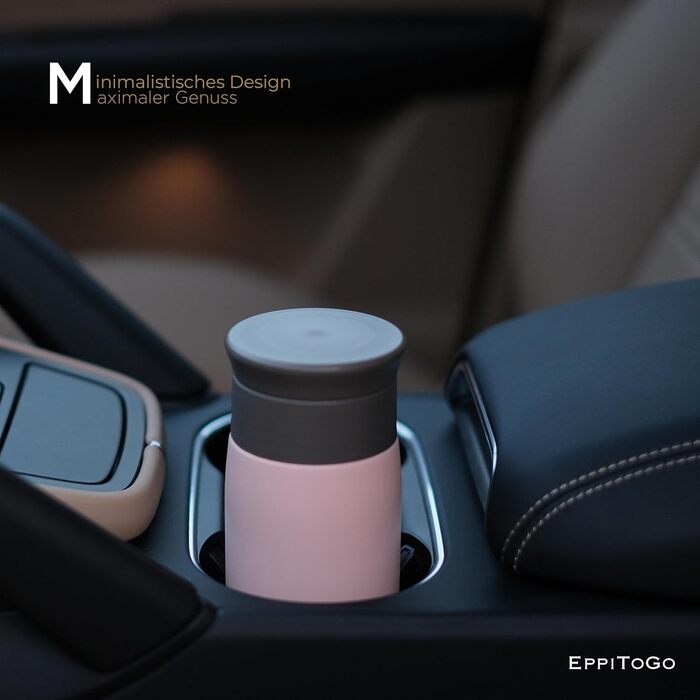 Термокружка EPPICAN EppiToGo з нержавіючої сталі, 350 мл, чорний матовий - для кави з собою, витривала, з герметичним клапаном