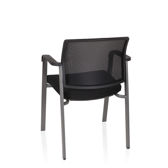 Крісло для відвідувачів / Конференційне крісло MEET сірий сітка / тканина чорний hjh OFFICE