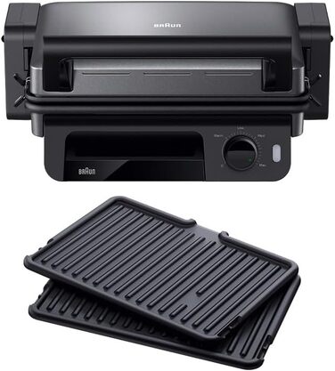 Електричний гриль Braun MultiGrill 7 CG7020: 3-в-1 (контактний гриль, BBQ, духовка), 2000W, велика поверхня (12 бургеров), чорний