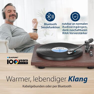 Вініловий програвач Blaupunkt TT 200 TX з кришкою, пружинним корпусом, системою Audio Technica MM, дві швидкості, автоматичне вимкнення, антискейтинг, ремінний привід
