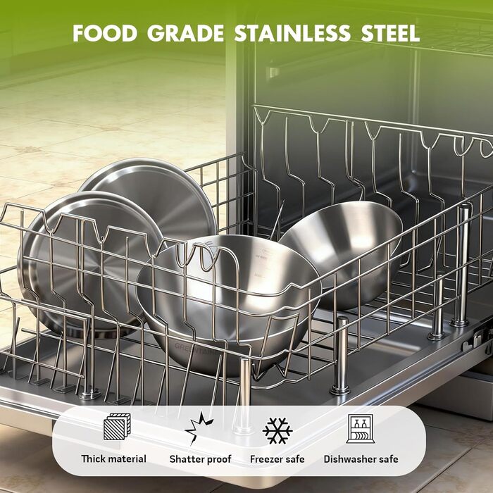 Набір салатників та мисок з нержавіючої сталі, 5 шт. - для кухні, міксування та сервірування