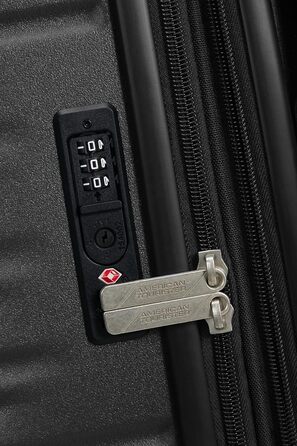 Набір валіз American Tourister Aerotech (3 шт.) – ручна, середня, велика, розширювана, з TSA-замком, блакитний (Metallic Navy) / чорний (Metallic Black)