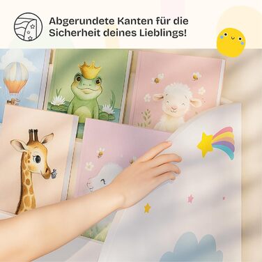 Дитяча полиця для іграшок Lysekil від en.casa з 2 ящиками для зберігання, 100 x 93 x 30 см, мотив єдинорога