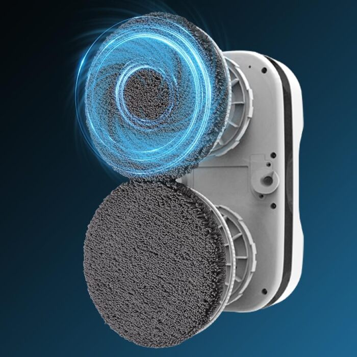 Робот для миття вікон Hutt з функцією розпилення 5500Pa, 3D-подушка, електричний мийник вікон з баком 80мл, автоматичний мийник вікон, багаторазовий захист, 8 ганчірок, кейс (10 ганчірок)