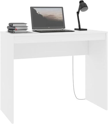 Письмовий стіл Комп'ютерний стіл Офісні меблі Офісний ПК Стіл Робочий стіл Офісний стіл Ноутбук Стіл Консоль Стіл Білий 90x40x72см Інженерна деревина