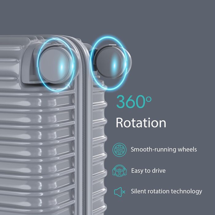 Набір валіз Voyagoux 2 шт. - 40L & 116L, жорсткі валізи, TSA-замок, ABS, 4 колеса 360°, міцний та легкий, рожеве золото
