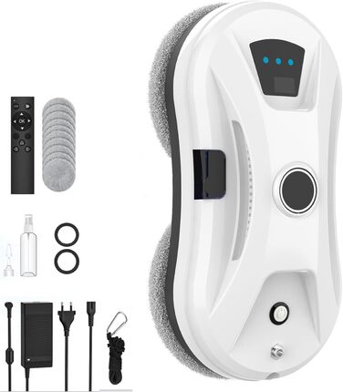 Робот для миття вікон 5600Pa з автоматичним подачею води, для внутрішніх та зовнішніх вікон, з інтелектуальною системою розпізнавання країв, 10 шматків мікрофібри