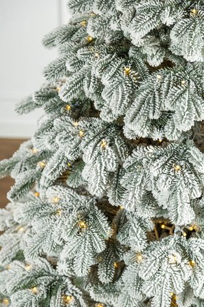 Ялинка лита 'Ковалівська' ЗАСНІЖЕНА LED (золотий - білий) 2,50м